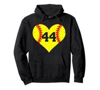 Softball Heart Number 44 Jersey Sports Fan 44th Birthday Pullover Hoodie