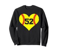 Softball Heart Number 52 Jersey Sports Fan 52nd Birthday Sweatshirt