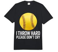 Softball I Throw Hard Please Don't Cry Comfort Colors Adult Heavyweight T-Shirt