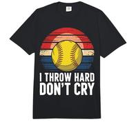 Softball I Throw Hard Please Don't Cry Comfort Colors Adult Heavyweight T-Shirt