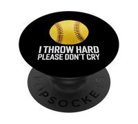 Softball I Throw Hard Please Don'T Cry PopSockets Adhesive PopGrip