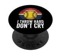 Softball I Throw Hard Please Don'T Cry PopSockets Adhesive PopGrip