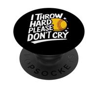 Softball I Throw Hard Please Don'T Cry PopSockets Adhesive PopGrip