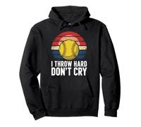 Softball I Throw Hard Please Don'T Cry Pullover Hoodie