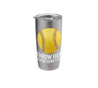 Softball I Throw Hard Please Don't Cry Stainless Steel Insulated Tumbler