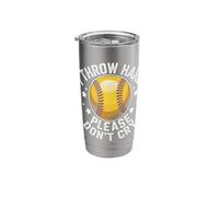 Softball I Throw Hard Please Don't Cry Stainless Steel Insulated Tumbler