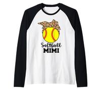 Softball Mimi Funny Leopard Mimi Raglan Baseball Tee