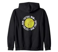 Softball Mom Circle Proud Sports Mom Zip Hoodie