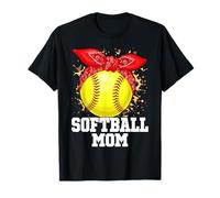 Softball Mom Headband Leopard Softball Ball Mothers Day Mama T-Shirt