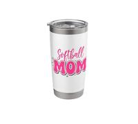 Softball Mom in Fun Bubble Letters Stainless Steel Insulated Tumbler