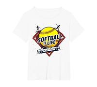 Softball Mom Life: I'm Just The Driver T-Shirt, Women's Plus, White, 2X