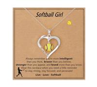 Softball Necklace Gifts for Team Girls Women Unique Softball Accessories Cool Stuff Softballs Volleyball Team Gifts for Her Birthday Christmas Stocking Stuffers Softballs Gift from Coach Parents
