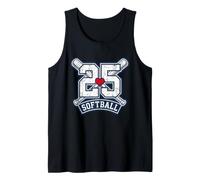 Softball Number 25 Bats Heart Fastpitch Player Collegiate Tank Top