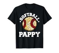 Softball Pappy Distressed Vintage Funny Grandpa Game Day T-Shirt