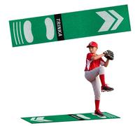 Softball Pitching Mat, 63 x 14 in Softball Baseball Trainer Practice Mat for Indoor and Outdoor, Beginner Correct Batting Standing Posture Practice Training Tool (Green)