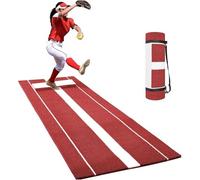 Softball Pitching Mat with Rubber Mound and Anti-Fade Turf for Fastpitch Training and Pitching Practice