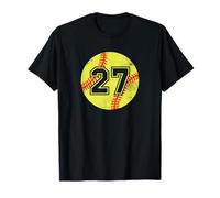 Softball Player #27 Softball Parent Jersey Number 27 T-Shirt
