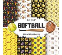 Softball Scrapbook Paper Collection: Decorative Double-Sided Sport Craft Papers for Junk Journals, Wrapping, Card Making & Mixed Media Projects