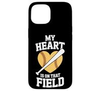 Softball Season My Heart Is On That Field Case for iPhone 15