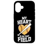 Softball Season My Heart Is On That Field Case for iPhone 16