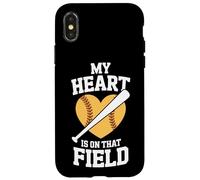 Softball Season My Heart Is On That Field Case for iPhone X/XS