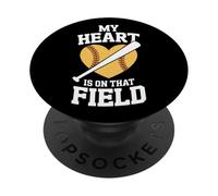 Softball Season My Heart Is On That Field PopSockets Adhesive PopGrip