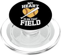 Softball Season My Heart Is On That Field PopSockets PopGrip for MagSafe