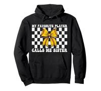 Softball Sister Girl My Favorite Player Calls Me Sister Pullover Hoodie