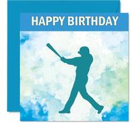 Softball Sport Birthday Cards - Boys in Sports - Happy Birthday Card for Boy Son Brother Grandson Nephew Uncle Cousin, 145mm Bday Greeting Cards