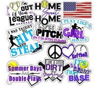 Softball Stickers, Perfect Softball Helmet Stickers, Anywhere You Need Softball Stickers for Water Bottle, Laptop, Car Window Decal, Waterproof Durable 100% Vinyl