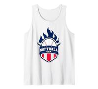 Softball Support The Team Player USA Flag Tank Top
