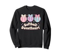 Softball Sweetheart Pastel Hearts Autism Awareness Sweatshirt