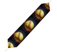 Softball Table Runner for Dining Table, Short Plush Runners Washable & Durable Tablerunner Modern Home Decor for Wedding, Kitchen, Holiday 178*33cm