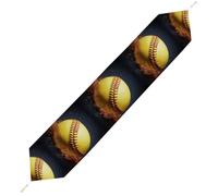 Softball Table Runner for Dining Table, Short Plush Runners Washable & Durable Tablerunner Modern Home Decor for Wedding, Kitchen, Holiday 200*33cm