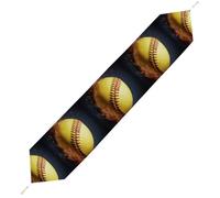 Softball Table Runner for Dining Table, Short Plush Runners Washable & Durable Tablerunner Modern Home Decor for Wedding, Kitchen, Holiday 229*33cm