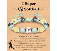 Softball Volleyball Bracelet Gifts for Girls Players Team Lovers Christmas Birthday Valentines Day Easter Graduation Back to Scool Gifts Stocking Stuffers for Daughter Granddaughter Niece Sister, 7-11