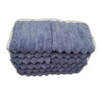 SOFTBATFY Soft Washcloths 12 Pack, High Absorbent Microfiber Ribbed Essential Washcloths for Bathroom, Home, Hotel, Spa, Beach, Pool, Gym (Washcloth - Set of 12, Blue)