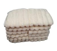 SOFTBATFY Soft Washcloths 12 Pack, High Absorbent Microfiber Ribbed Essential Washcloths for Bathroom, Home, Hotel, Spa, Beach, Pool, Gym (Washcloth - Set of 12, Beige)