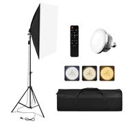 Softbox Lighting Set, Professional 2 m Light Stand, 3200-5500 K Triple LED Lamp with Remote Control for Photo Studio Portrait Photography and Video Shooting (Softbox-1)