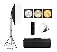 Softbox Lighting Set, Professional 2M Light Stand, 3200-5500K Triple LED Lamp with Remote Control for Photo Studio Portrait Photography and Video Shooting