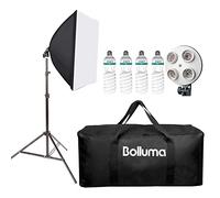 Softbox Photography Lighting Kit 20 x 28 inch with 4x 135W 5500K Light Bulbs, 4 in 1 E27 Socket, Adjustable Lamp Stand and Carry Bag, Continuous Lighting for Portraits and Product Shooting