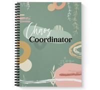 Softcover Chaos Coordinator 8.5" x 11" Funny Spiral Notebook/Journal, 120 College Ruled Pages, Durable Gloss Laminated Cover, Black Wire-o Spiral. Made in the USA