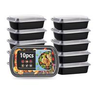 SoftcuteLee 10 PCS Meal Prep 1 Compartment BPA Free Reusable Meal Prep Containers, Plastic Food Storage Trays with Lids, Microwavable, Freezer and Dishwasher Safe, Stackable Bento Lunch Boxes - 28 oz