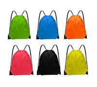 SoftcuteLee 6Pack Drawstring Bags Gym Bag Swimming Backpack Sack Cinch Bag String Waterproof Sports Backpack for Picnic Gym Sport Beach Travel School for Men, Woman, Adults - 42 x 35cm