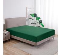 Softex Royal - Classic Fitted Sheet - 100% Cotton Jersey Fitted Sheet in Many Colours and Sizes - Brand Quality, Green, 200 x 200 cm - 200 x 220 + 40 cm 100% Combed Cotton