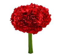 Softflame Artificial/Fake/Faux Flowers - Hydrangea Bundle Red 5PCS for Wedding, Home, Party, Restaurant