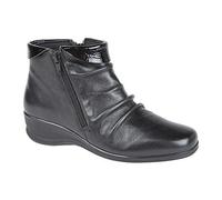 Softie Leather Flexible Ankle Boots Mod Comfys Black 8