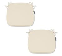 SOFTILLO Comfortable Chair Cushion With Ties - 42x40x5cm - Indoors/Outdoors Seat Pads Cushion Pad - For Dining, Living Room, Garden, Patio, Office Chairs - Thick Portugal Fabric - (Cream, Pack of 2)