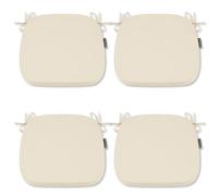 SOFTILLO Comfortable Chair Cushion With Ties - 42x40x5cm - Indoors/Outdoors Seat Pads Cushion Pad - For Dining, Living Room, Garden, Patio, Office Chairs - Thick Portugal Fabric - (Cream, Pack of 4)