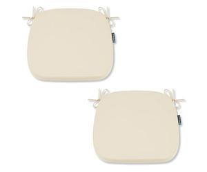 SOFTILLO Comfortable Chair Cushion With Ties - 42x40x5cm - Indoors/Outdoors Seat Pads Cushion Pad - For Dining, Living Room, Garden, Patio, Office Chairs - Thick Portugal Fabric - (Cream, Pack of 2)